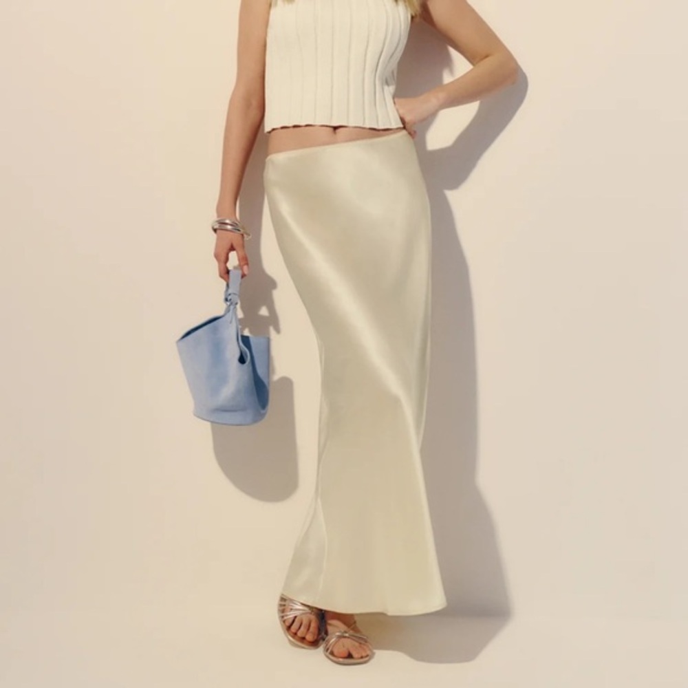 New Reformation Layla Cream Maxi Skirt sugar